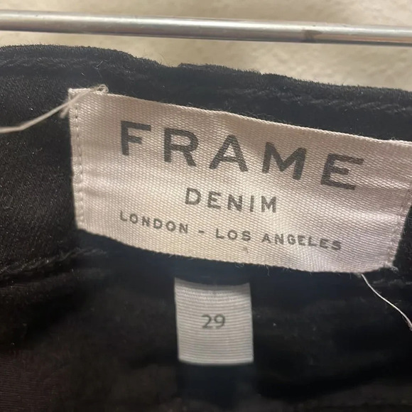 Frame Denim Le Skinny de Jeanne woman’s black ripped jeans - Picture 8 of 14